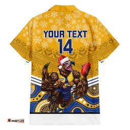 Custom Eagles Football Christmas Hawaiian Shirt Merry Xmas Mix Aboriginal Art