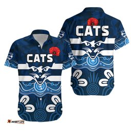 Cats ANZAC Hawaiian Shirt Geelong Football Aboriginal Poppy