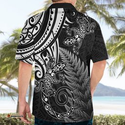 New Zealand Lizard Hawaiian Shirt Silver Fern Aotearoa Maori
