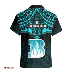 Brisbane Heat Cricket Hawaiian Shirt Unique Indigenous Art Mix Polynesian Pattern