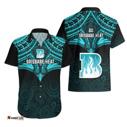 Brisbane Heat Cricket Hawaiian Shirt Unique Indigenous Art Mix Polynesian Pattern