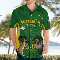 Personalised Australia Tennis Hawaiian Shirt Aussie Pride National Color