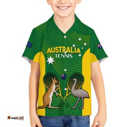 Personalised Australia Tennis Hawaiian Shirt Aussie Pride National Color