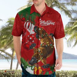 Platypus Lover Hawaiian Shirt Australia Merry Christmas Aboriginal