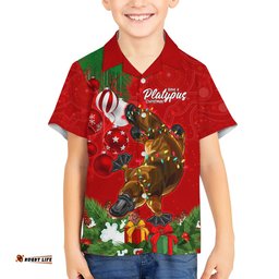 Platypus Lover Hawaiian Shirt Australia Merry Christmas Aboriginal