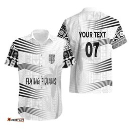 Personalised Fiji Rugby Hawaiian Shirt Kaiviti WC Jersey Replica White