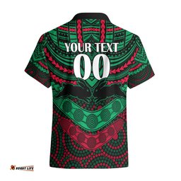 Custom Rabbitohs Rugby Hawaiian Shirt Polynesian and Aboriginal Special Version