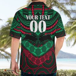 Custom Rabbitohs Rugby Hawaiian Shirt Polynesian and Aboriginal Special Version