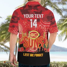 Custom Suns Football ANZAC Hawaiian Shirt Gallipoli Camouflage With Poppies
