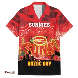 Custom Suns Football ANZAC Hawaiian Shirt Gallipoli Camouflage With Poppies