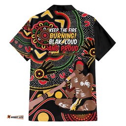 Australia Didgeridoo NAIDOC Week 2024 Hawaiian Shirt Keep The Fire Burning Blak Loud and Proud