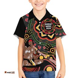 Australia Didgeridoo NAIDOC Week 2024 Hawaiian Shirt Keep The Fire Burning Blak Loud and Proud