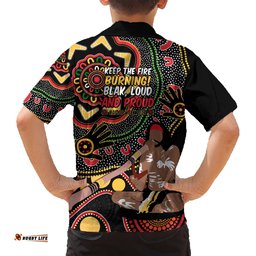 Australia Didgeridoo NAIDOC Week 2024 Hawaiian Shirt Keep The Fire Burning Blak Loud and Proud