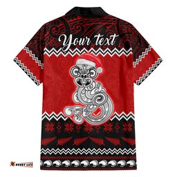 Personalised New Zealand Christmas Hawaiian Shirt Maori Tiki Meri Kirihimete