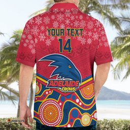Custom Adelaide Crows Football Christmas Hawaiian Shirt Merry Xmas Mix Aboriginal Art