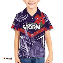 Custom Storm Rugby ANZAC Hawaiian Shirt Melbourne Gallipoli Soldier With Aboriginal Art