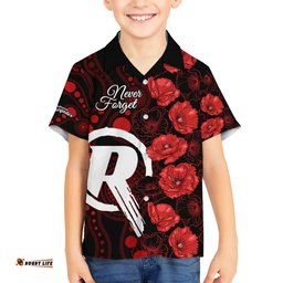 Renegades Cricket Never Forget Custom Hawaiian Shirt ANZAC Day with Poppy Aboriginal