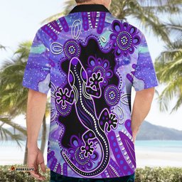 Australia Opal Hawaiian Shirt Aussie Lizard With Aboriginal Art Purple