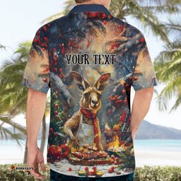 Personalised Kangaroo Chef Christmas in July Hawaiian Shirt