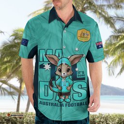 Custom Matildas Hawaiian Shirt Australian Cute Mascot Unique Turquosie Version
