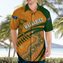 Personalised Aussie Wallabies Hawaiian Shirt Rugby World Cup Indigenous