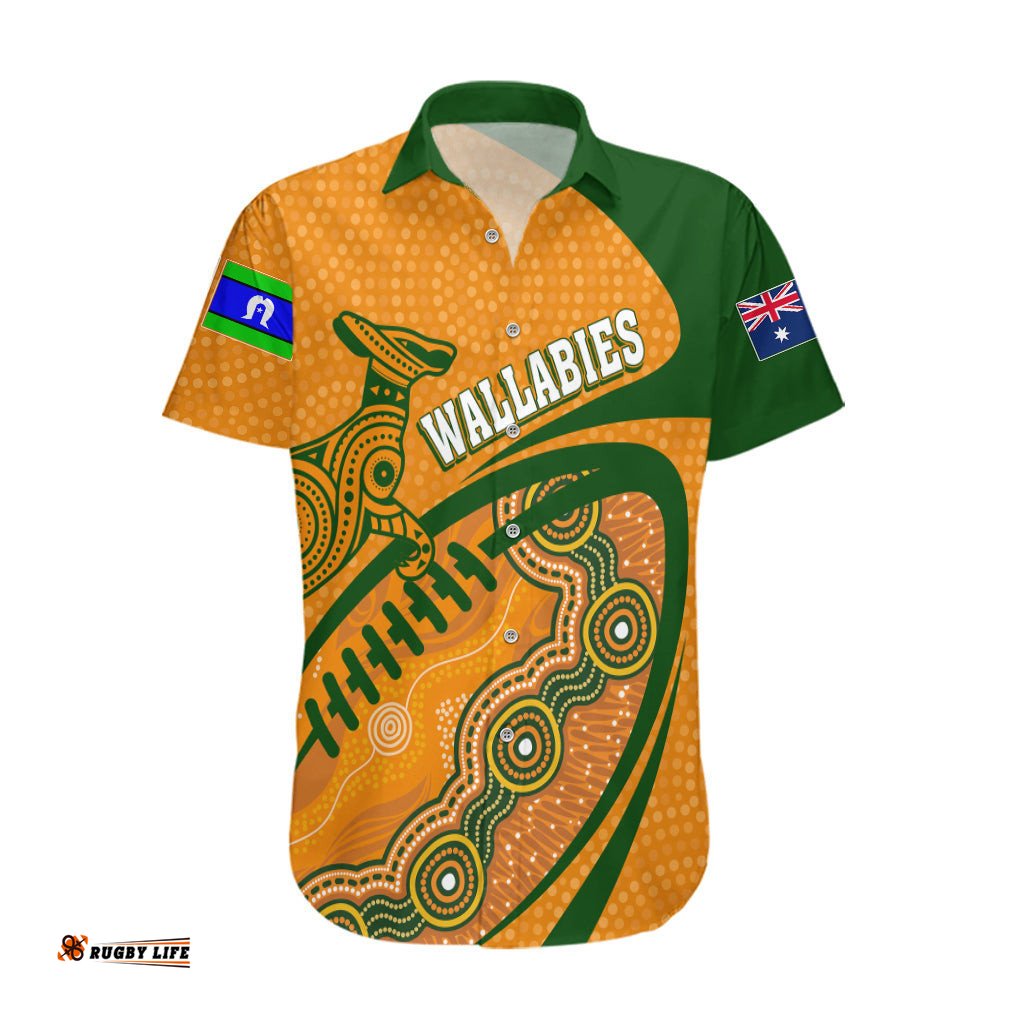 Personalised Aussie Wallabies Hawaiian Shirt Rugby World Cup Indigenous