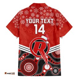 Custom Melbourne Renegades Cricket Christmas Hawaiian Shirt Merry Xmas Indigenous Art