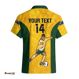 Custom Australia Soccer Hawaiian Shirt Sam Kerr Matildas Proud World Cup Yellow