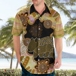 Australia Opal Wombat Hawaiian Shirt Aussie Aboriginal Art