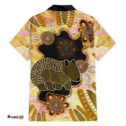 Australia Opal Wombat Hawaiian Shirt Aussie Aboriginal Art