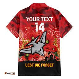 Custom Essendon Football ANZAC Hawaiian Shirt Gallipoli Camouflage With Poppies