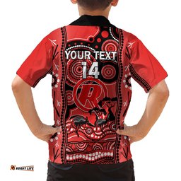 Custom Melbourne Renegades Cricket Hawaiian Shirt Happy Australia Day Aboriginal Art