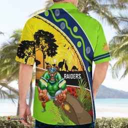 Raiders Rugby ANZAC Day Hawaiian Shirt Green Machine Mascot Rosemary Starry Night