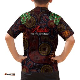 Aboriginal Christmas Hawaiian Shirt Aussie Koala Christmas Tree with Aboriginal Inspired