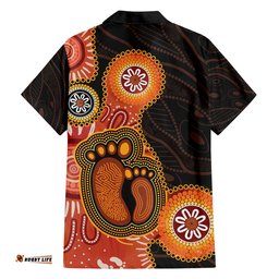 Australia Mothers Day Hawaiian Shirt Mom And Baby Footprint Indigenous