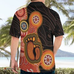 Australia Mothers Day Hawaiian Shirt Mom And Baby Footprint Indigenous