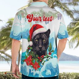 Personalised Australia Panthers Christmas Hawaiian Shirt Merry and Bright Breaking Wave