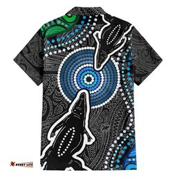 Torest Trait Islands Mix Crocodine Aboriginal Pattern Hawaiian Shirt