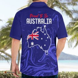 Proud To Be Australia Day Hawaiian Shirt Kangaroo with Flag Color