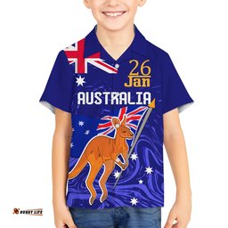 Proud To Be Australia Day Hawaiian Shirt Kangaroo with Flag Color