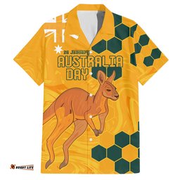 Custom Australia Day Soccer Socceroos Hawaiian Shirt We Are One And Free