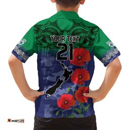 Custom Warriors Rugby ANZAC Hawaiian Shirt Gallipoli Soldier With Aboriginal Art