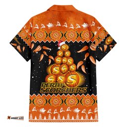 Perth Scorchers Cricket Christmas Hawaiian Shirt Merry Xmas Indigenous Art