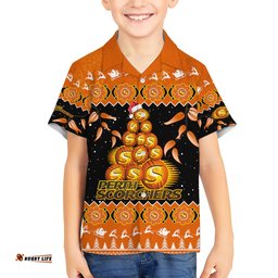 Perth Scorchers Cricket Christmas Hawaiian Shirt Merry Xmas Indigenous Art