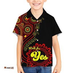 Personalised Australia Walk For Yes Hawaiian Shirt Indigenous Voice Aboriginal Red Vibe