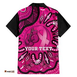 Personalised Australia Breast Cancer Hawaiian Shirt Pink Boxing Ribbon Be Strong And Fight On