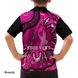 Personalised Australia Breast Cancer Hawaiian Shirt Pink Boxing Ribbon Be Strong And Fight On