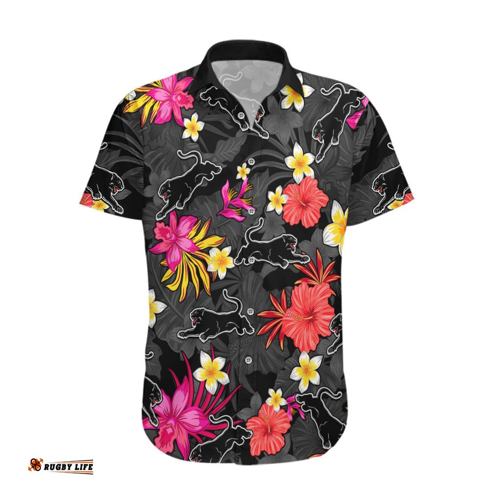 Custom Panthers Rugby Hawaiian Shirt Beautiful Floral Pattern Spring Summer Vibe