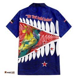 New Zealand Waitangi Day Hawaiian Shirt NZ Maori Tui Bird With Kowhai Flowers