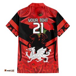 Custom Dragons Rugby ANZAC Hawaiian Shirt Gallipoli Soldier With Aboriginal Art